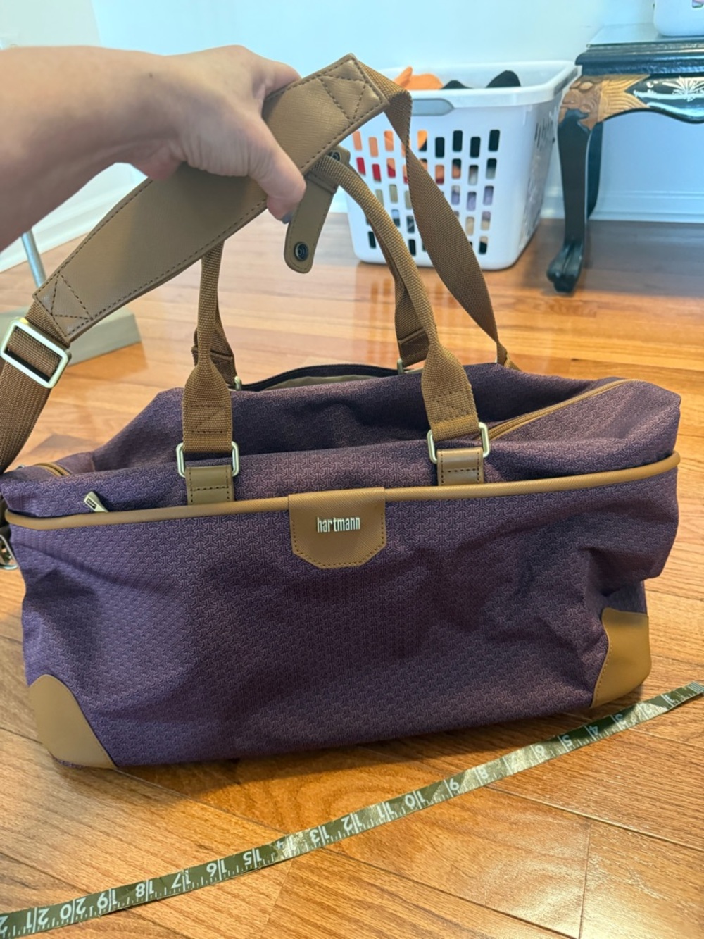 Hartmann Women’s Duffel Bag in Purple with Tan Trim